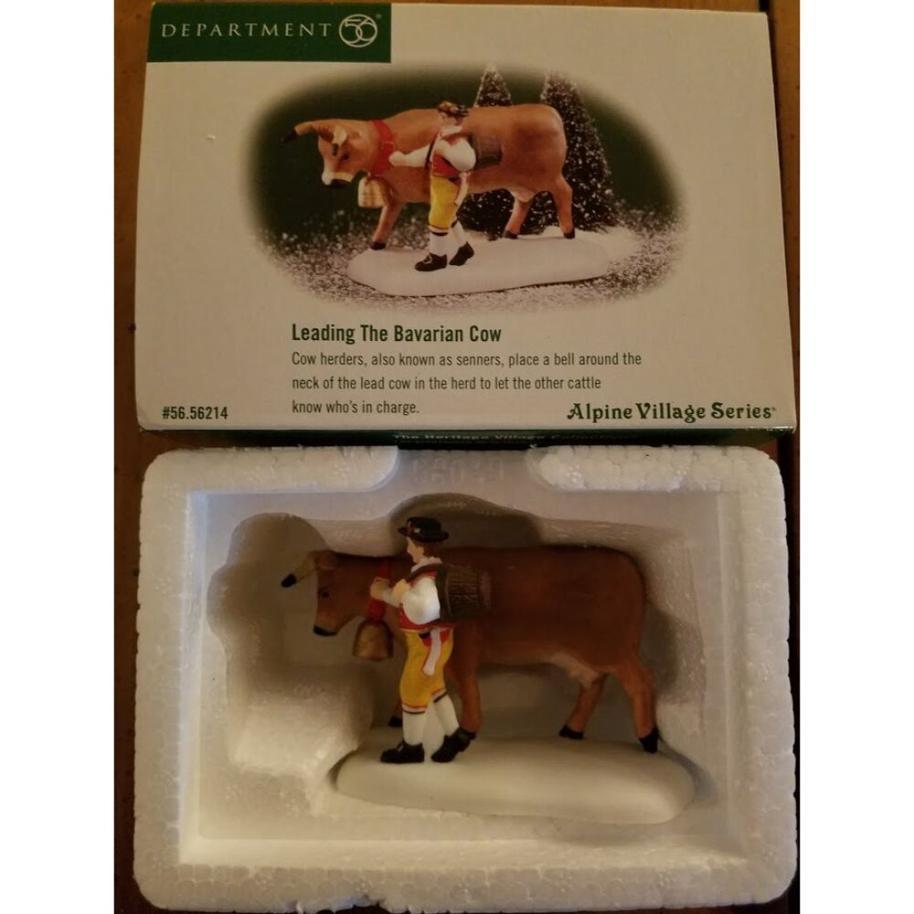 "Leading The Bavarian Cow" #56214 Alpine Village Series -Retired-